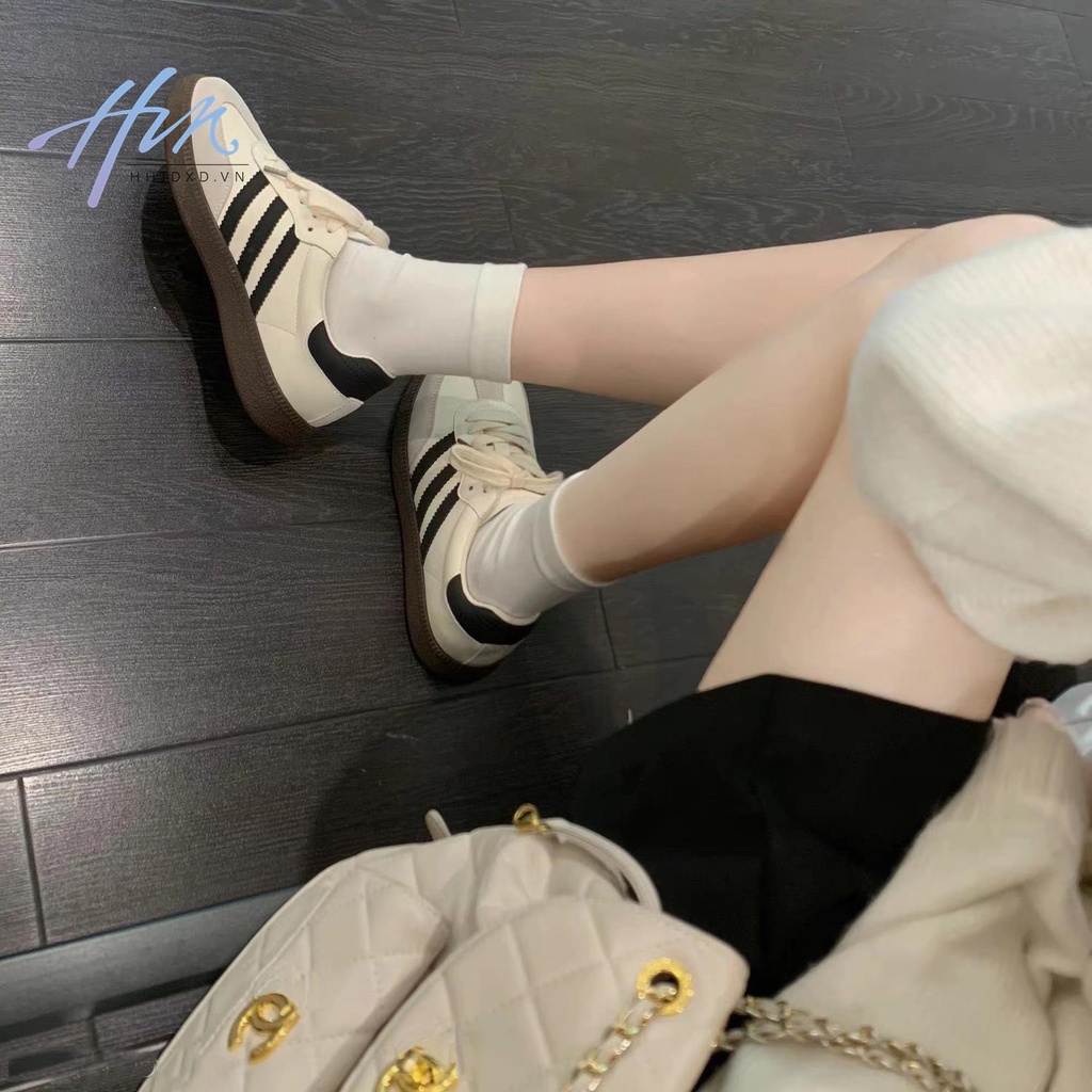 Giày Thể Thao Đế Bằng Màu Trắng Phong Cách Retro Đức Thời Trang Mùa Xuân 2023