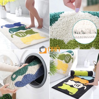 Thảm Sợi Len Siêu Thấm Hút Đế Cao Su Chống Trượt Họa Tiết Dễ Thương