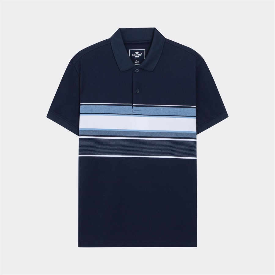 [MỚI] Áo polo ngắn tay ARISTINO phom ôm nhẹ, họa tiết kẻ khỏe khoắn thu hút  - APS138S3