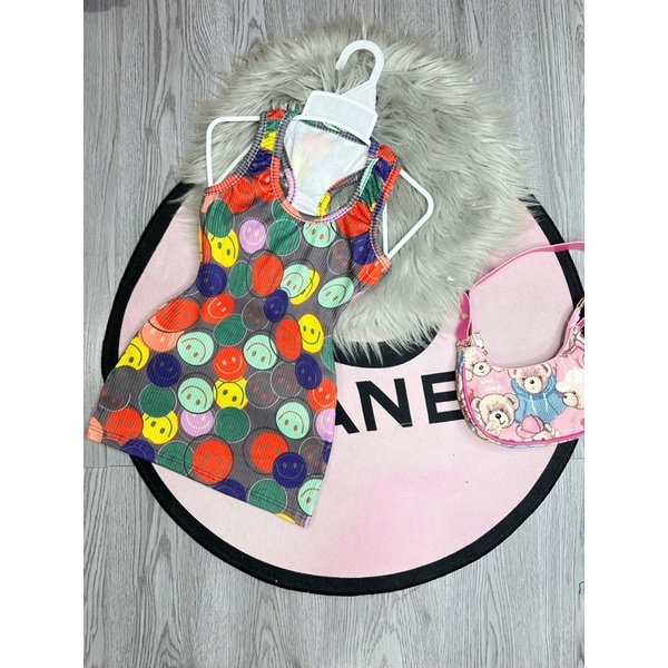 Váy body xẻ tà thun gân cho bé cực xinh 8-25kg
