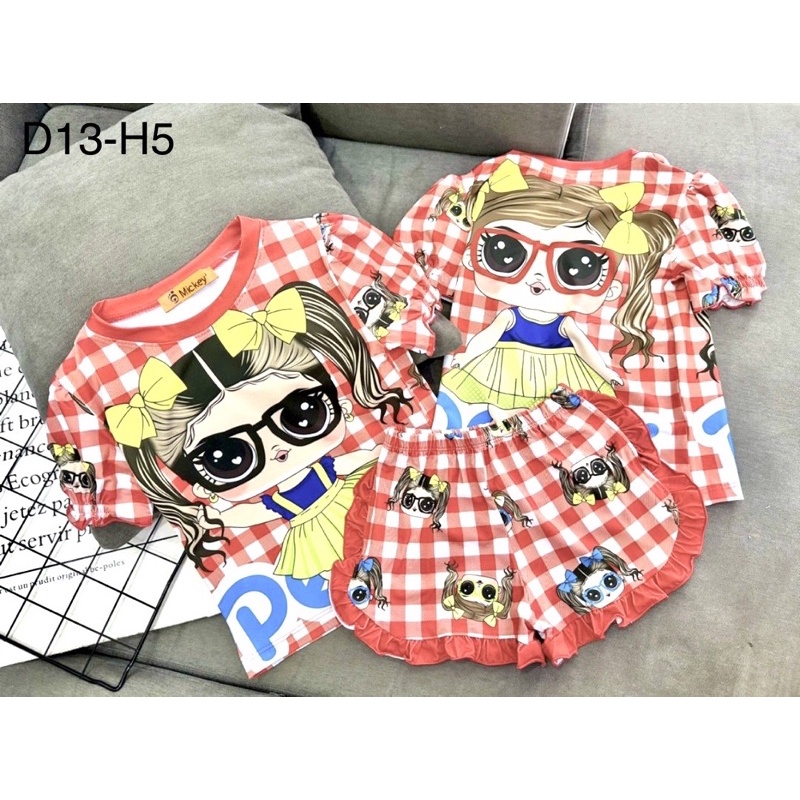 MÃ D13 BỘ GHỐ GÁI THUN LẠNH 3D SIZE 20-42kg