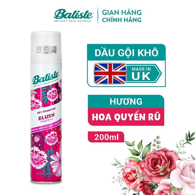 Dầu Gội Khô Batiste Dry Shampoo 200ml