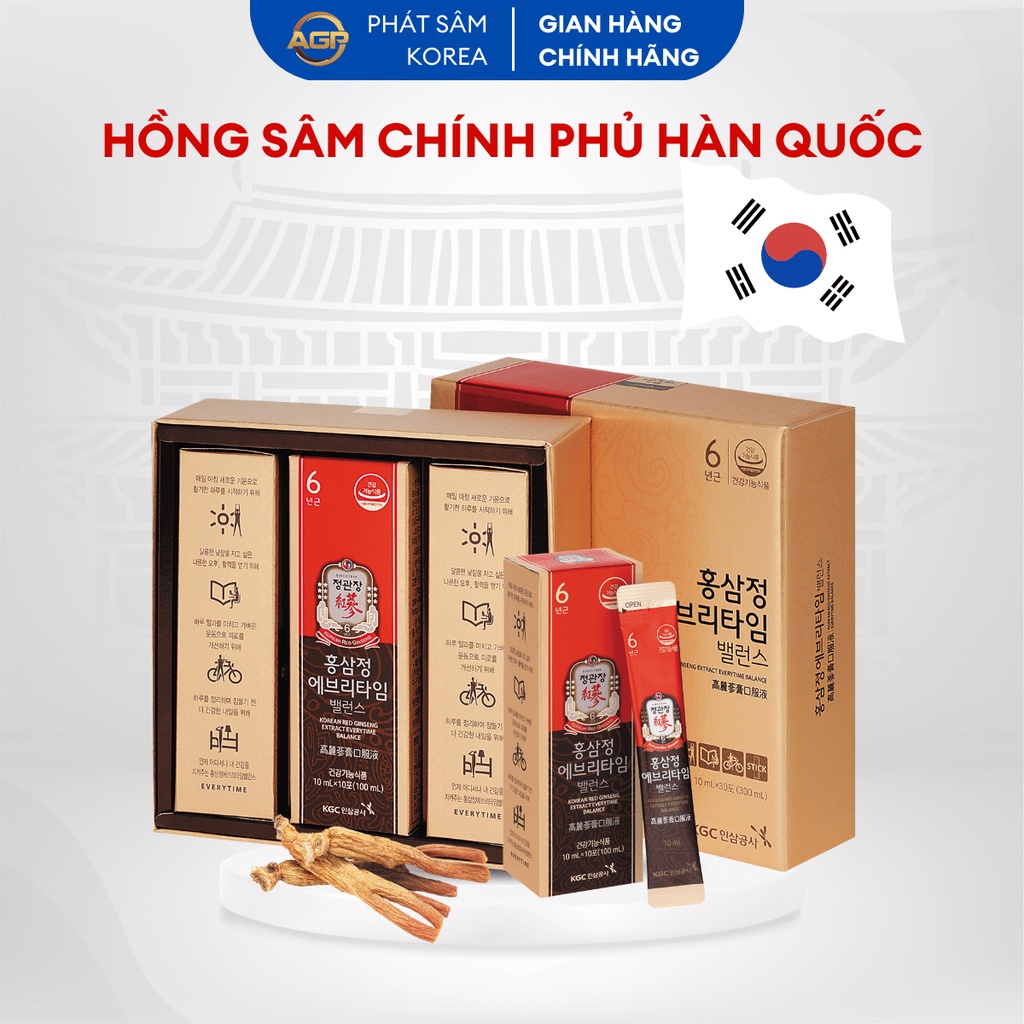 Cao Hồng Sâm Dạng Gói KGC Cheong Kwan Jang EveryTime Balance (10 gói, 20 gói, 30 gói) - Thương Hiệu Chính Phủ Hàn Quốc