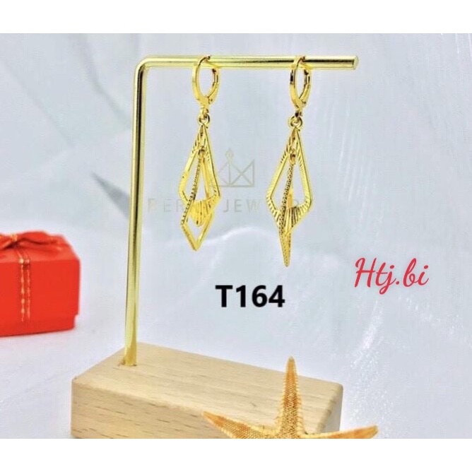 Bông tai  nữ mạ vàng dáng dài nhẹ nhàng sáng bóng htj
