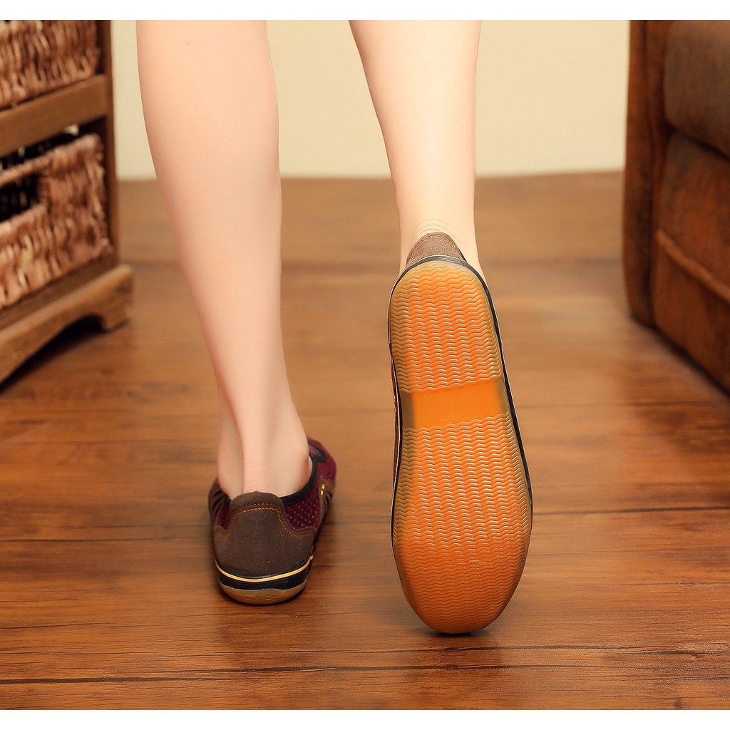 Giày lười búp bê vải nữ đế bằng 2cm đi bộ thoáng khi cực êm chân, cho mẹ, bà bầu Validep03 V323
