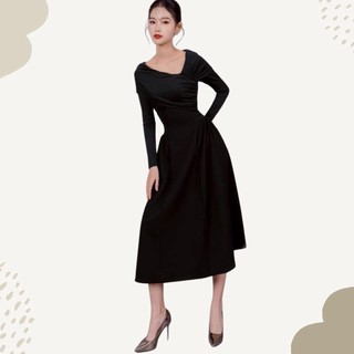 Đầm bigsize tay dài trễ vai nhẹ duyên dáng ( Thời trang Vicky G - Anitagreen ) HN0223