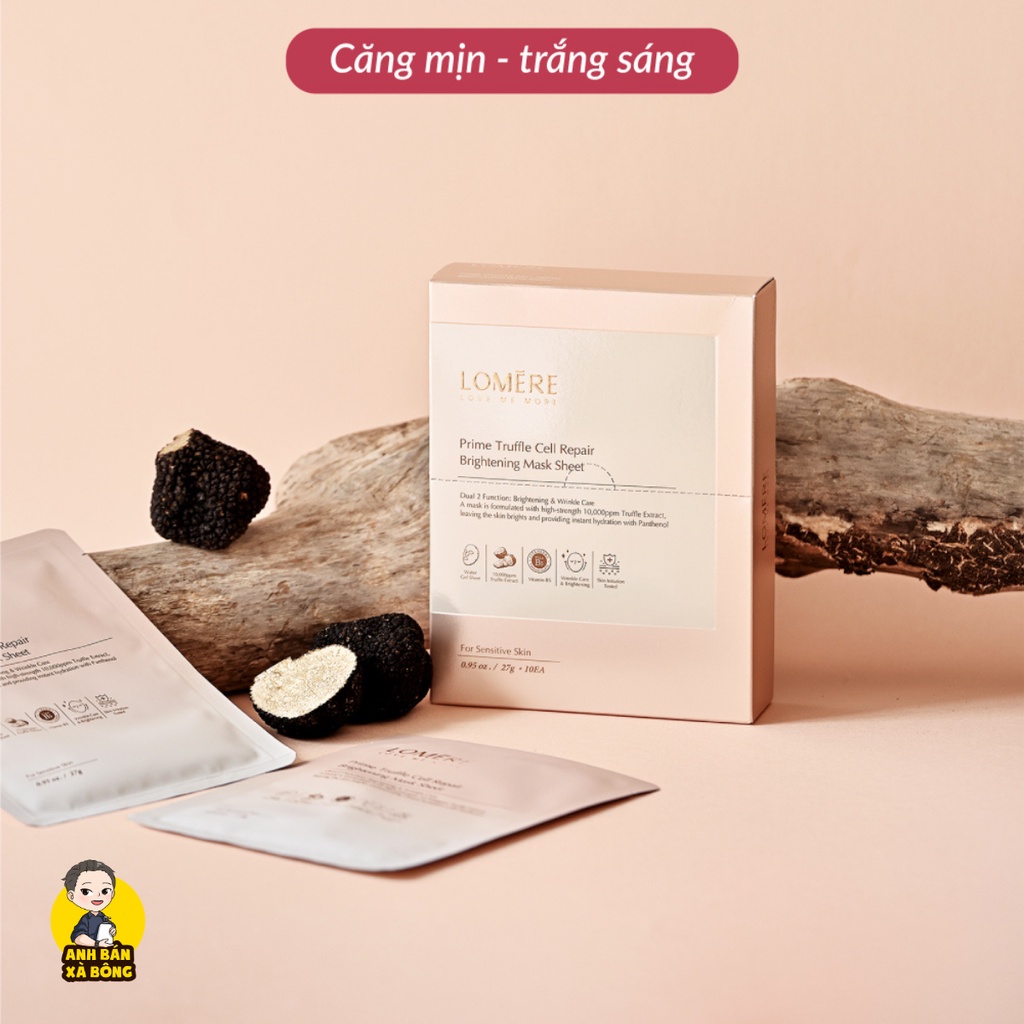 MẶT NẠ DƯỠNG TRẮNG, PHỤC HỒI DA LOMERE PRIME TRUFFLE CELL REPAIR BRIGHTENING MASK SHEET