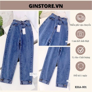Quần Jean Baggy KHA-001 GINNY  | Vải Wash Xịn | Quần Jean Nữ Đẹp | GinStore