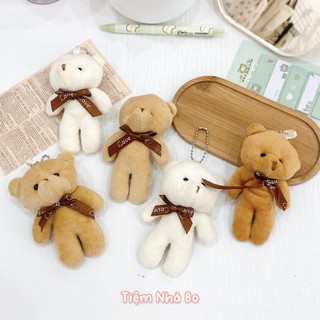 Móc khóa gấu bông nhỏ kèm nơ