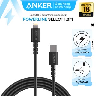 Cáp sạc ANKER Select Lightning to USB-C dài 0.9m - A8612