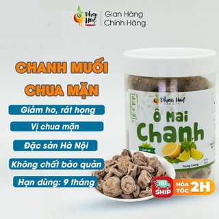 Ô mai chanh muối chua mặn Phan Huệ hộp 100g 300g 500g giảm ho rát họng đặc sản Hà Nội