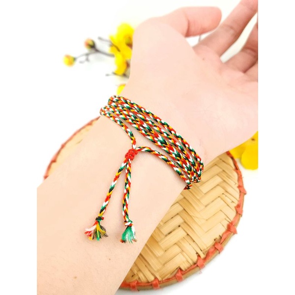 Vòng Chỉ Ngũ Sắc Tây Tạng Quấn 5 Vòng Bình An May Mắn - SenGemstoneJewelry