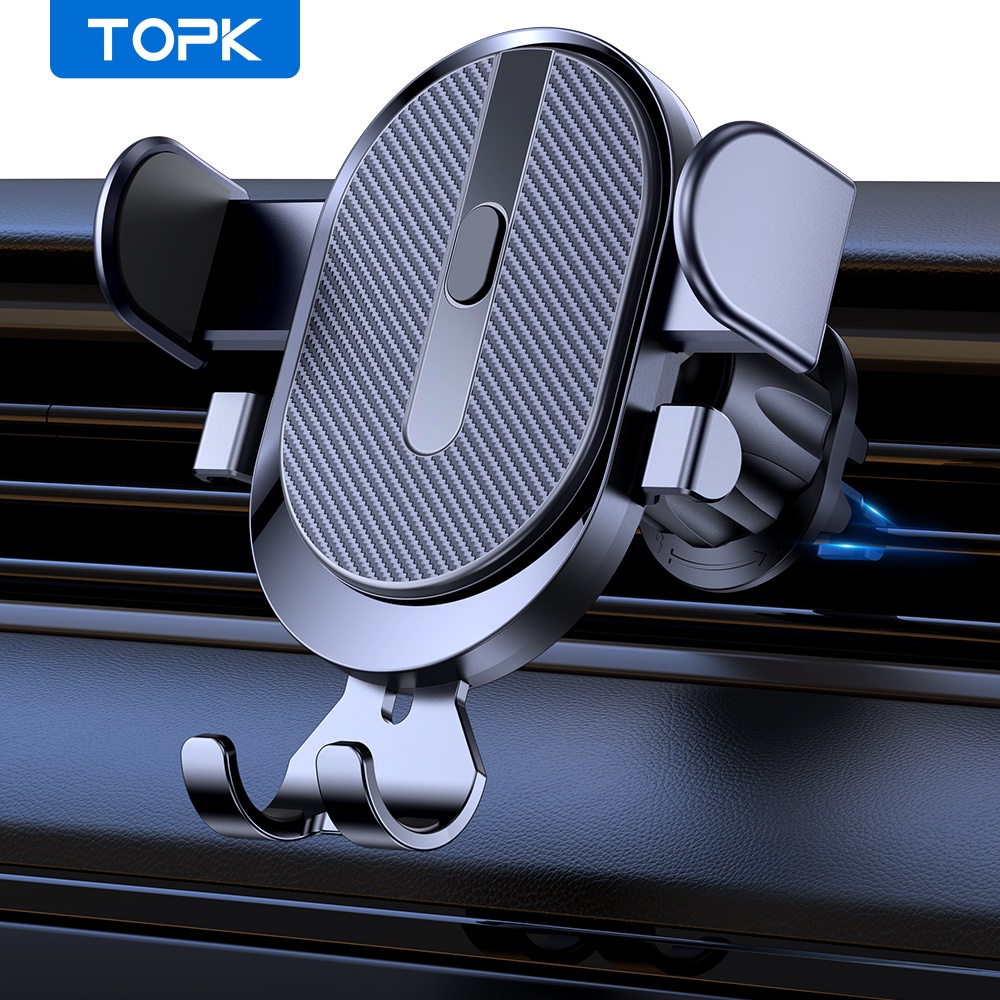 Giá đỡ điện thoại TOPK D39 gắn trên xe hơi xoay được 360 độ an toàn tiện
