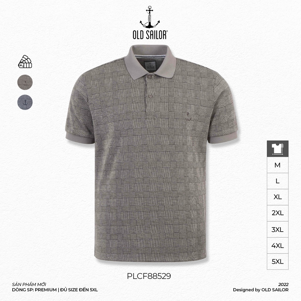 Áo Polo Nam OLD SAILOR Tay Ngắn Chất Vải Dệt Kim Họa Tiết Đơn Giản Form Chuẩn Hàn Quốc Big Size Upto 5XL