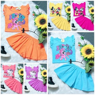 (7-18kg) Bộ sát nách bé gái thun coton mềm co giãn dễ mặc 118