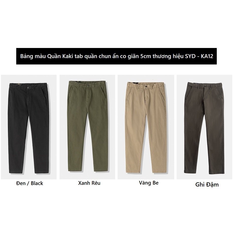 Quần kaki dài nam tab quần siêu co giãn form Slim Fit SAY YOU DO thoải mái vận động trẻ trung cao cấp KA12 | BigBuy360 - bigbuy360.vn