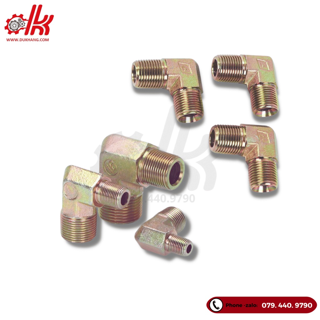 Co nối thủy lực 2 đầu ren ngoài sắt 7 màu