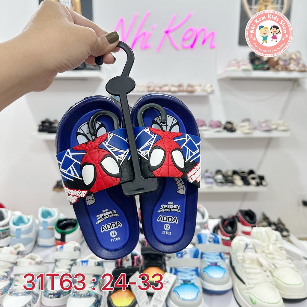 Dép Trẻ Em - Dép Thái Lan Siêu Nhân Nhện ADDA 3D HÀNG XỊN MANG NHẸ THOÁNG CHÂN 31T63 NhiKemShop