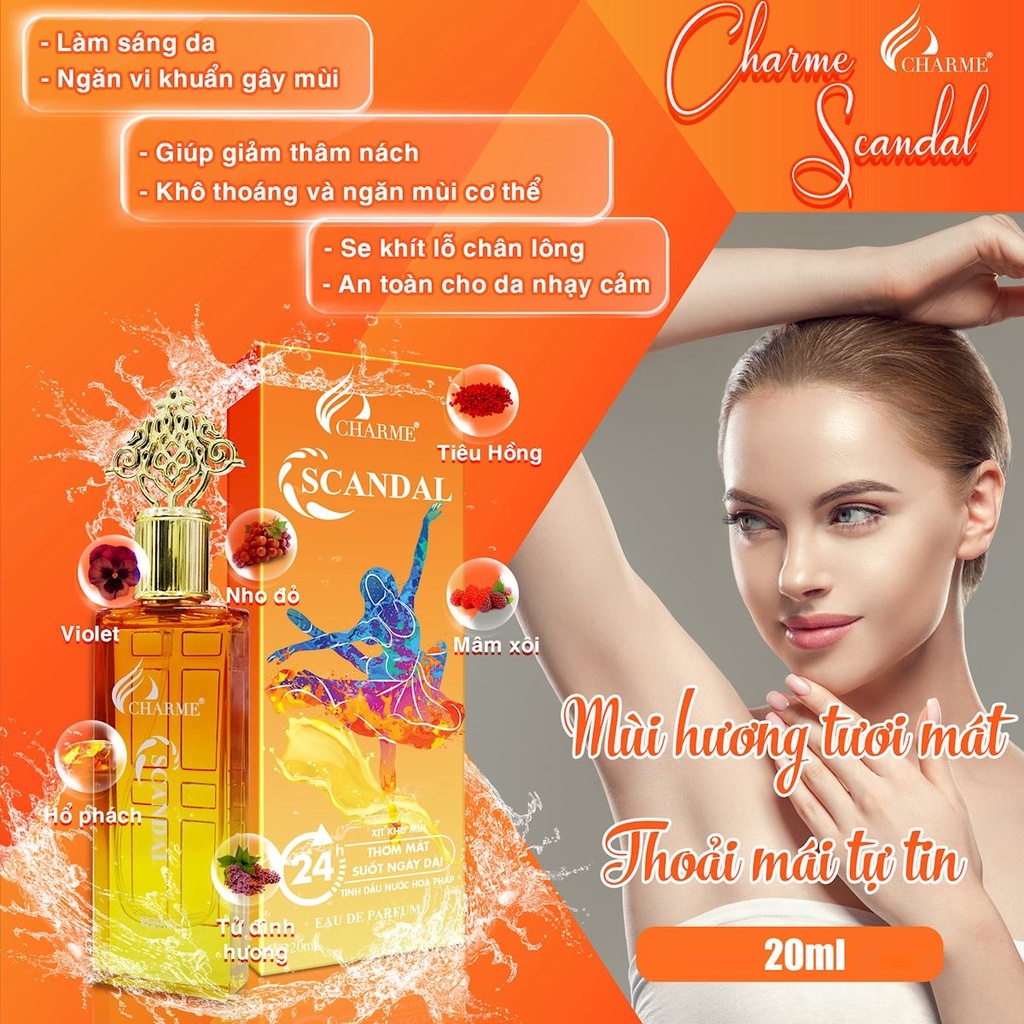 Xịt khử mùi cơ thể nữ Charme Scandal 20ml