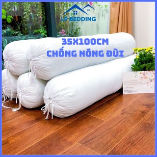 Ruột gối ôm bông hạt trắng vải cotton cao cấp căng phồng đầy đặn chống nóng đùi - 35x100cm dây rút