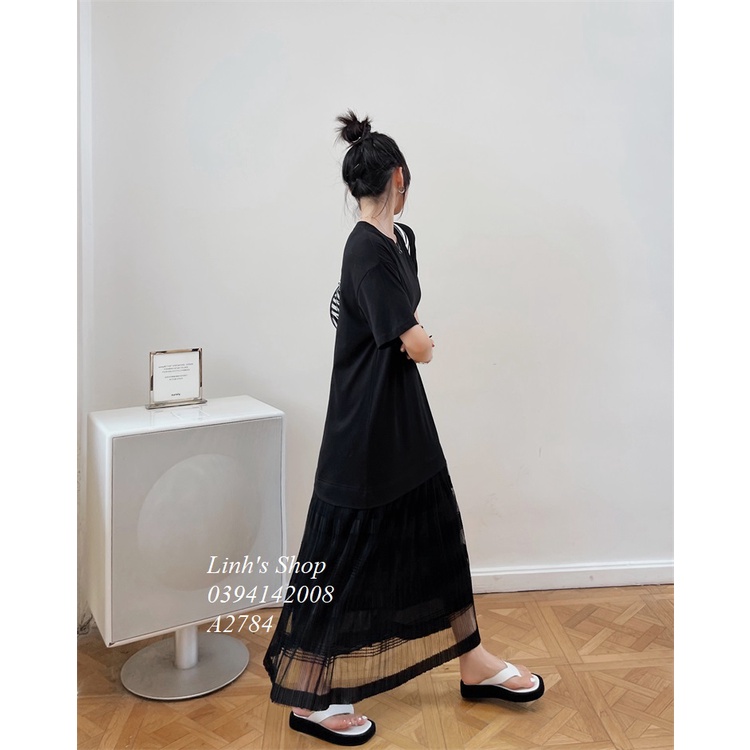 Váy Đầm Suông Xinh A2784 váy đen đuôi ren CÓ SẴN GIAO LUÔN