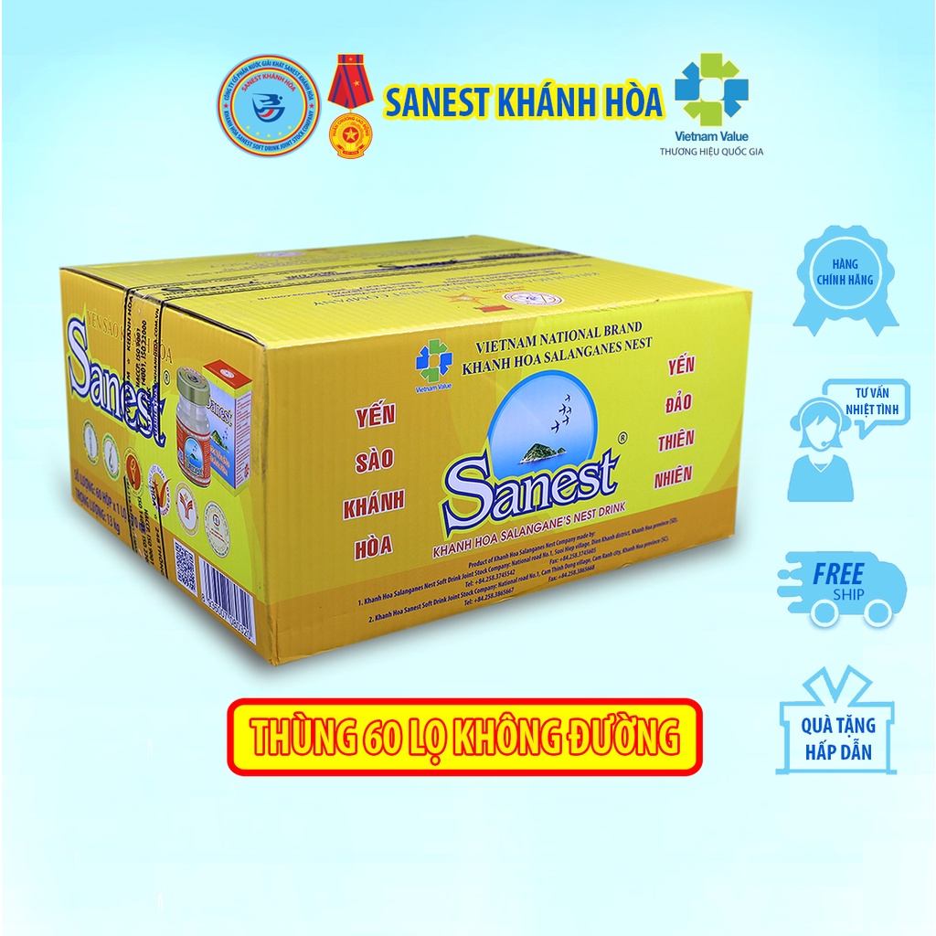 Nước Yến sào Sanest Không đường - Lọ 70ml