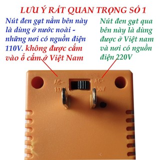 Adapter đổi điện 220V-110V, Revolve TH-1010, 80 Watt (Sử dụng cho máy cắm tinh dầu Plug của Mỹ)