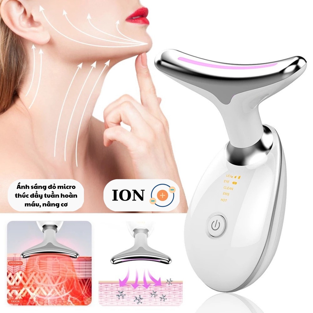 Máy nâng cơ mặt V line massage mặt ion âm dương làm ấm nhiệt độ lý tưởng 45 độ C | BigBuy360 - bigbuy360.vn