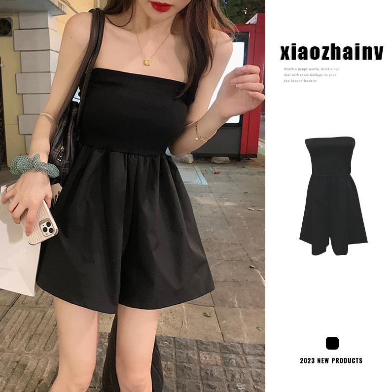 Áo liền quần Xiaozhainv ống rộng hở vai quyến rũ cho nữ