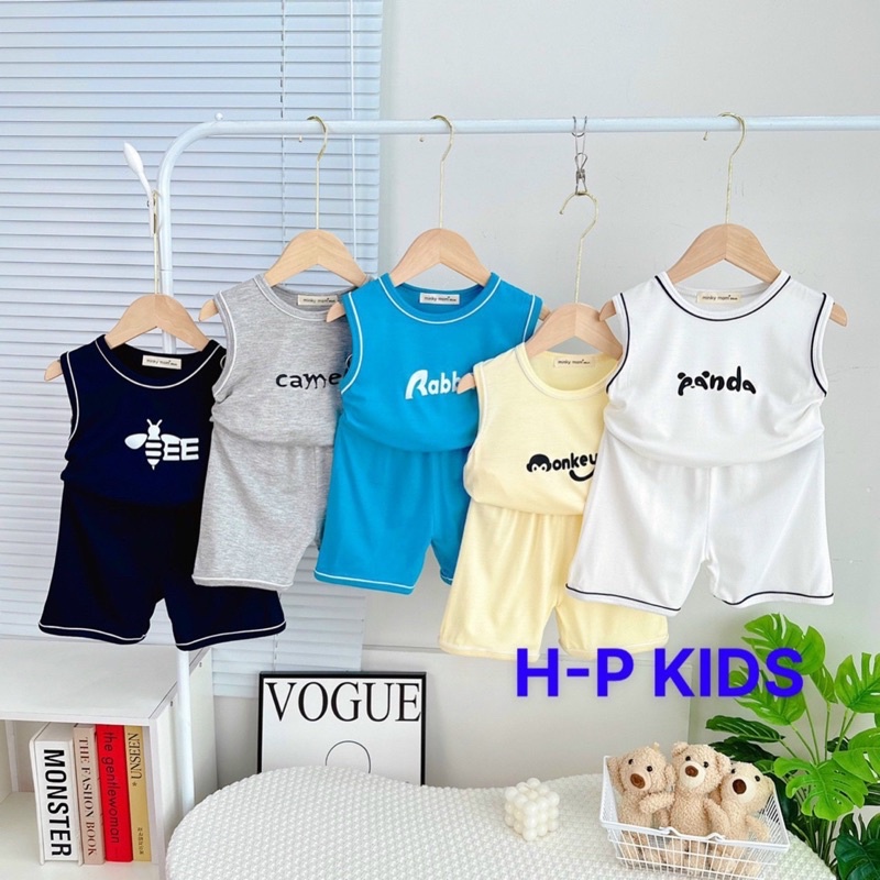 Bộ Ba Lỗ Size 80-150 (7-26kg) hình in PÉT không bong tróc chạy viền siêu cute cho Bé