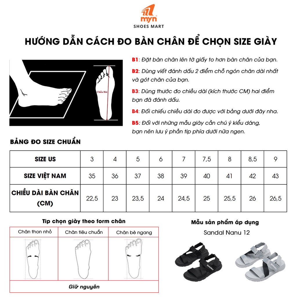 Giày Sandal Nam Nữ Quai Chéo Nanu 12