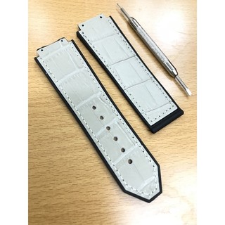 Dây đồng hồ HUBL lót da xám của Nam case 42, size 19-25-22 (tặng tovit thay dây)