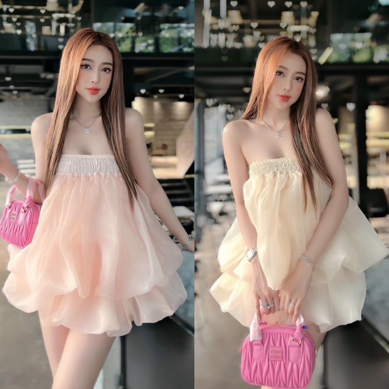 Đầm Ống Tơ Xốp Bí 2 Lớp Có Lót Quần