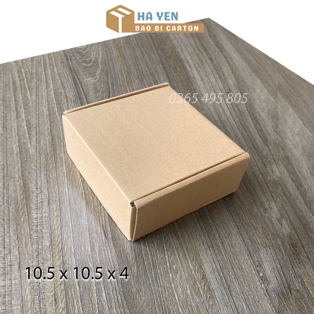 10.5 x 10.5 x 4 cm - 1 Hộp carton nắp gập 10,5x10,5x4 cm