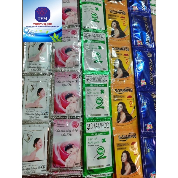 Combo 50 gói dầu gội BẠC HÀ giá rẻ dùng cho khách sạn, nhà nghỉ