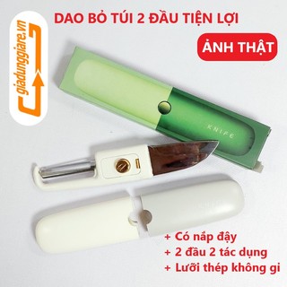 Dao bỏ túi có nắp 2 đầu lưới bào gọt củ quả và lưới dao thép không gỉ tiện mang theo - giadunggiare.vn