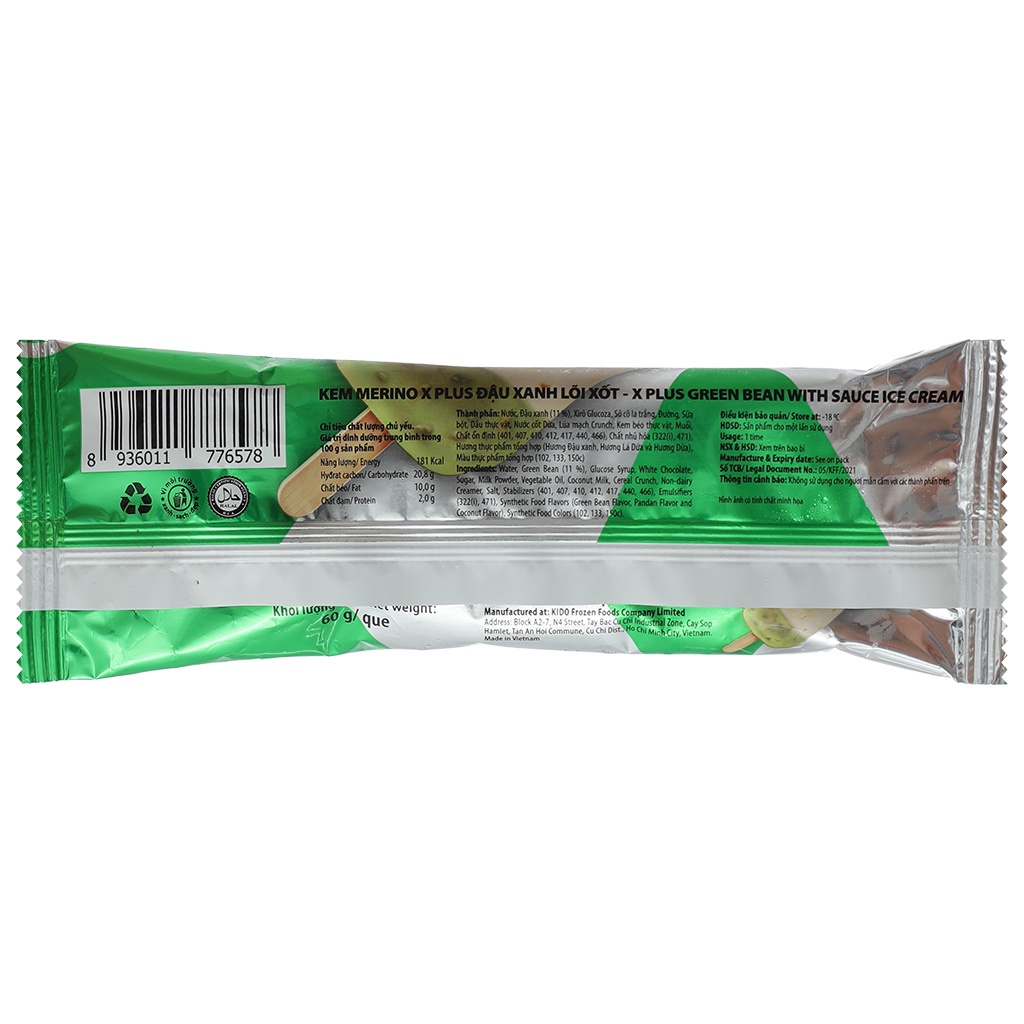 SET 10 QUE - Kem que đậu xanh Merino X Plus 60g