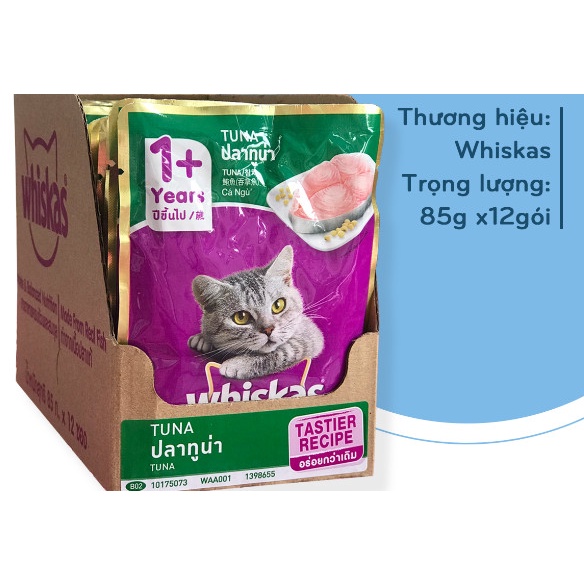Pate mèo whiskas 80g COMBO 24 gói - thức ăn mèo cho mọi lứa tuổi-Thaivucattery