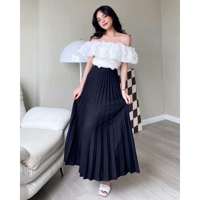 Chân Váy Xếp Ly Dáng Dài - Chân Váy Midi Xếp Ly Dáng Dài Phong Cách Công Sở CV701 | BigBuy360 - bigbuy360.vn