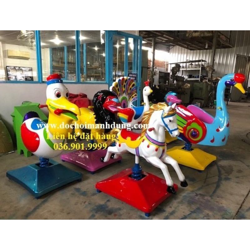 Trò chơi xe lửa, Đu quay vòng, Thú nhún điện, Xe điện bình, Tàu Bay Phi Cơ, Bập Bênh, Mâm xoay nhún, Cầu trượt