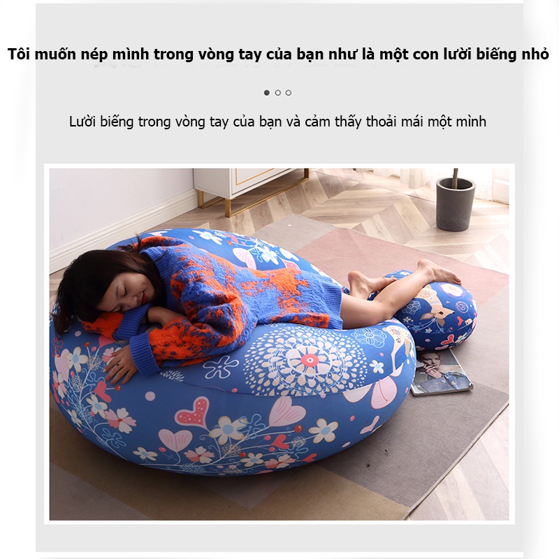 Lười biếng ghế sofa túi đậu, có thể nằm có thể ngủ, lấp đầy có thể được rửa sạch, hình cầu đơn, trẻ em người lớn tatami | BigBuy360 - bigbuy360.vn