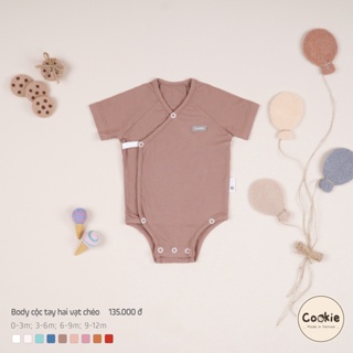 Bộ bodysuit cộc tay 2 vạt chéo cookie size 0-3m, 3-6m, 6-9m, 9-12m - ảnh sản phẩm 3