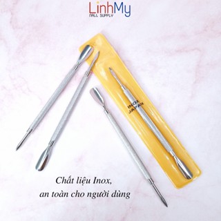 Cây Sủi Da Inox - Cây Cạo Sơn Gel Lấy Khóe Móng Cán Hoa Văn