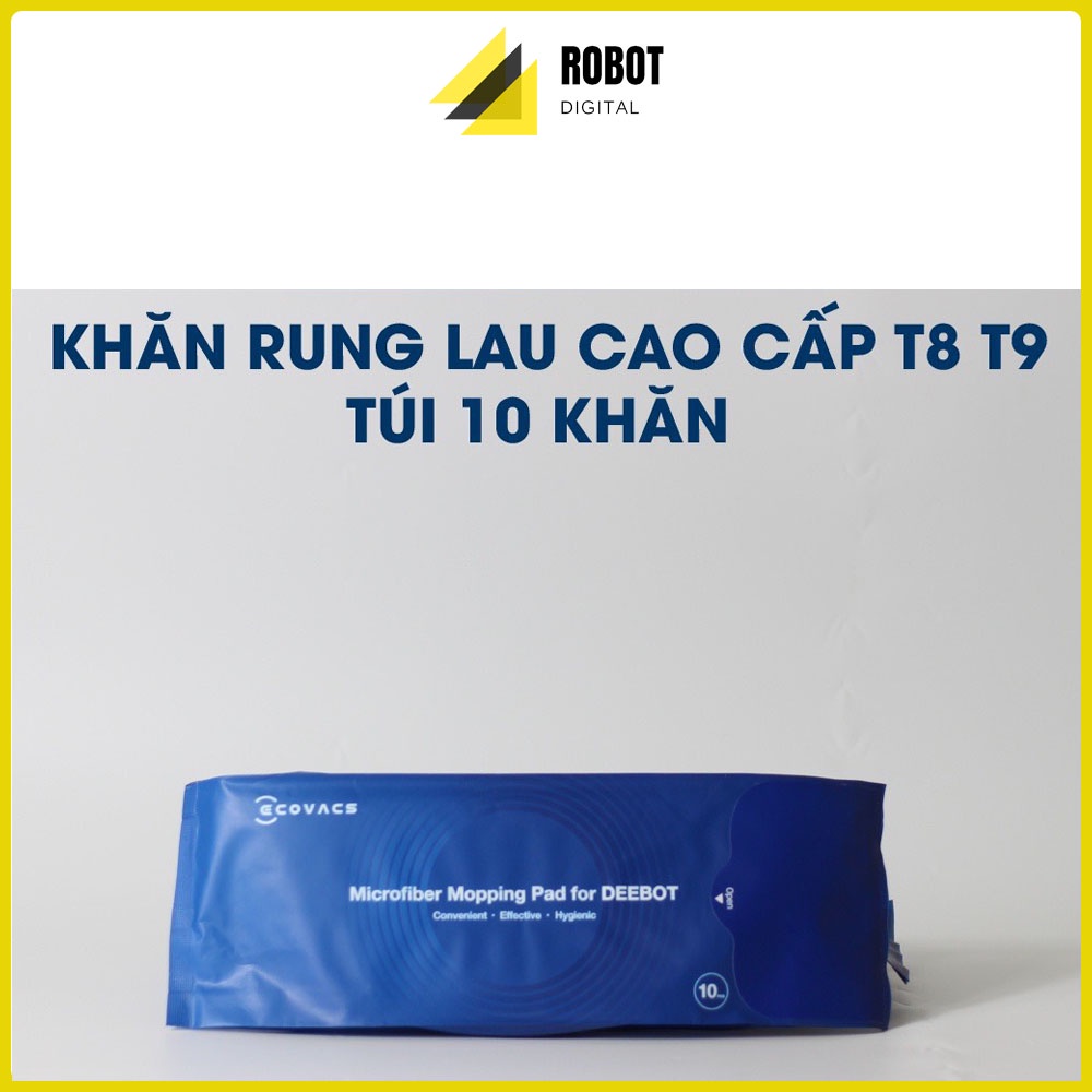 Combo Túi 10 Khăn Lau Rung Chính Hãng Robot Hút Bụi Ecovacs Deebot T8, T8 Aivi, T8 Power, T8 Max, T9, T8 Plus T9 Plus