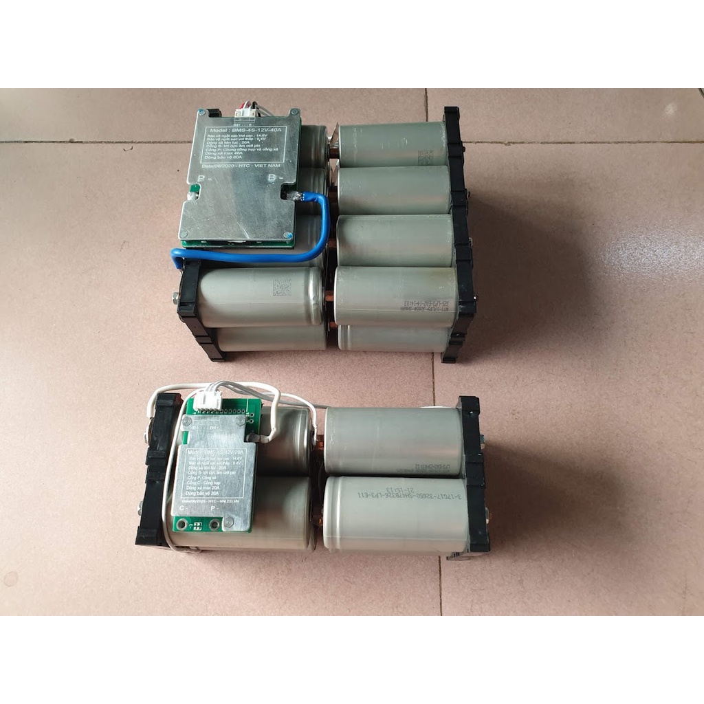 Khối Pin 12v 12Ah, Pin sạc Lithium sắt, 8 viên pin 32650, mạch bảo vệ BMS 4S Vol ra 12V