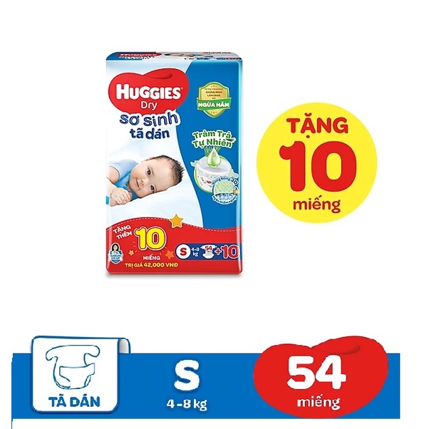 Tã Quần/Dán Huggies Size S46/S54+10 Miếng (mẫu mới)