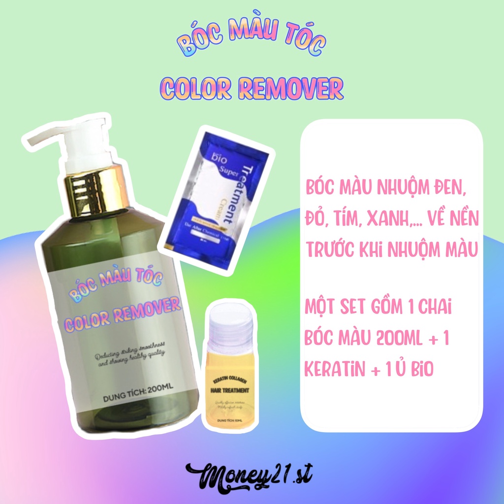 Bóc màu đen, đỏ, màu kim loại, màu phủ bóng một cách nhanh chóng, không gây hại tóc thần thánh 200ml