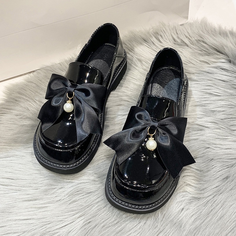 Giày Dép Nữ Đẹp ❤️FREESHIP❤️ Giày Mary Janes Tiểu Thư Đính Nơ Ngọc 463