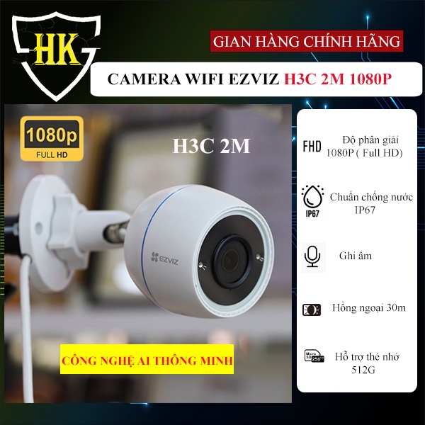 Camera wifi không dây ngoài trời Ezviz H3 3K 5M C3W Pro 4M H3C C3TN C3WN 2MP -Hàng chính hãng bảo hành 2 năm