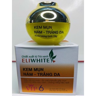 Eliwhite kem mụn nám trắng da VIP 6 chiếc xuất từ trà xanh 15g